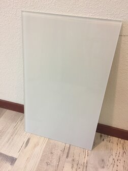 GERESERVEERD Glaswand wit - 53x32,9 cm